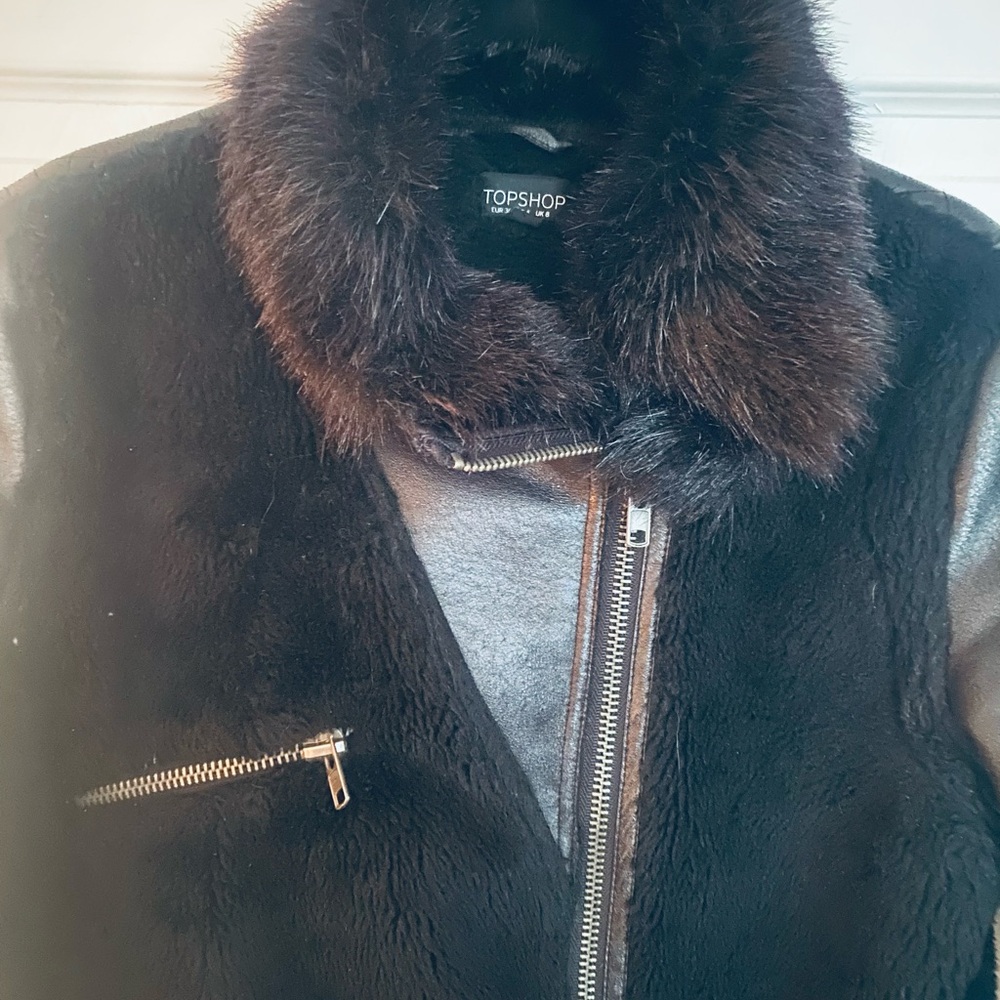 TOPSHOP Black Faux Fur Jacket - Picture 13 of 13